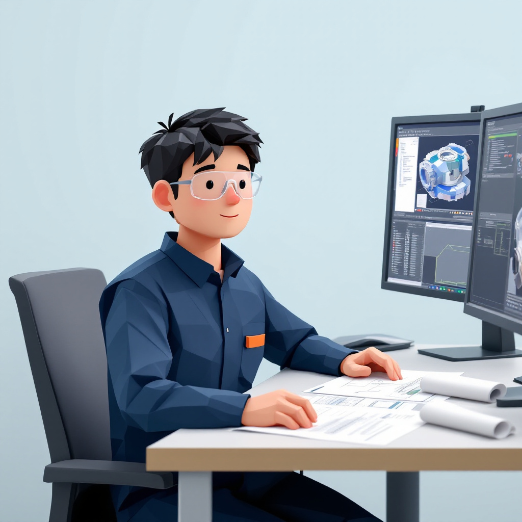 設計エンジニア（機械・電気）のキャラクターイラスト